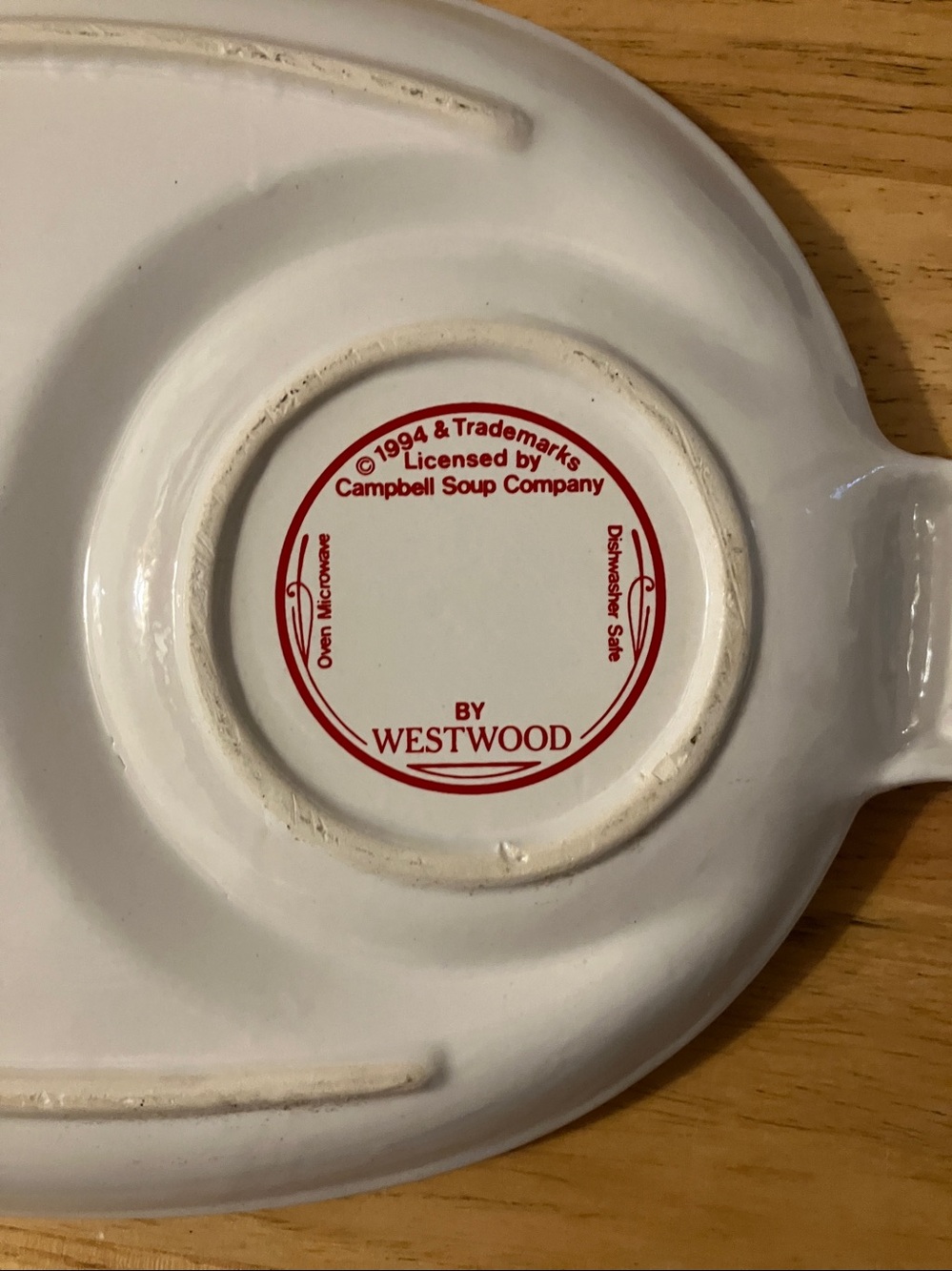Westwood Campbell's Ceramic Serving Platter - White with Red Trim - Picture 2 of 10